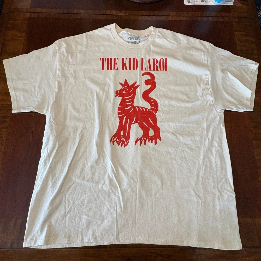 The Kid LAROI Official Graphic T-Shirt Cream‎ Beige - Size XXL Rare Tour Merch